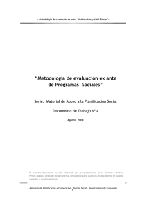 “Metodología de evaluación ex ante de Programas Sociales”
