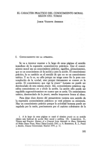 EL CARÁCTER PRACTICO DEL CONOCIMIENTO MORAL SEGÚN