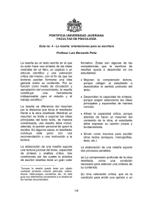 La reseña - Pontificia Universidad Javeriana (Bogota