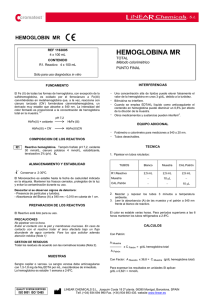 hemoglobina mr - LINEAR CHEMICALS