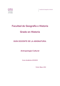 Antropología Cultural - Universidad de La Laguna