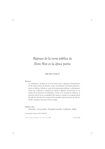 Régimen de la tierra pública de Entre Rios en la época patria