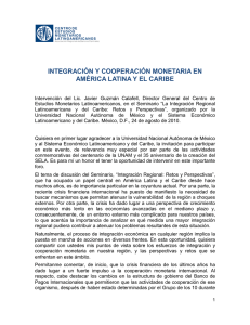 integración y cooperación monetaria en américa latina y el caribe