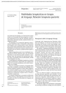 Habilidades terapéuticas en terapia de lenguaje. Relación