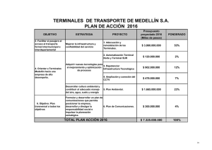 Plan de acción 2016 - Terminales Medellín