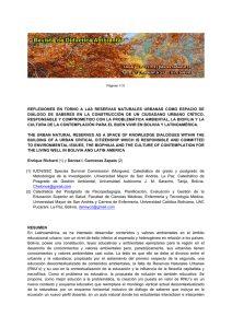 REFLEXIONES EN TORNO A LAS RESERVAS NATURALES