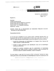 Consultar delegación de funciones Colegio Nacional de Bacteriología