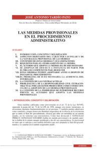 Las medidas provisionales en el procedimiento administrativo. J.A.
