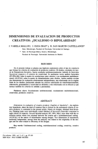 DIMENSIONES DE EVALUACION DE PRODUCTOS CREATIVOS