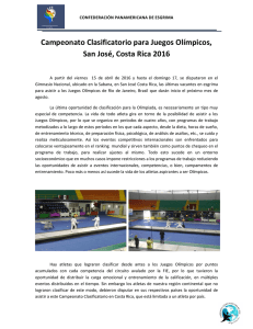 Campeonato Clasificatorio para Juegos Olímpicos, San José, Costa