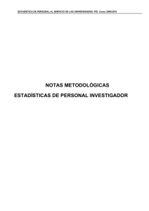 NOTAS METODOLÓGICAS ESTADÍSTICAS DE PERSONAL