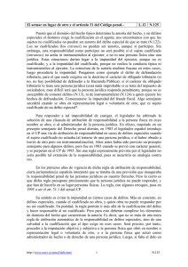 N.125 El actuar en lugar de otro y el artículo 31 del Código penal.