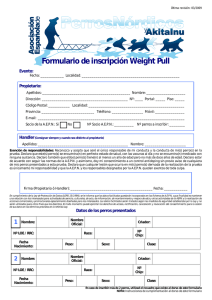 Formulario de inscripcin Weight Pull