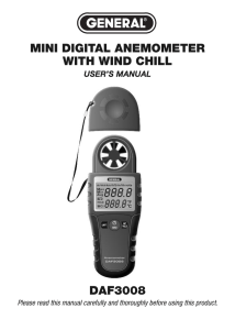 mini digital anemometer with wind chill daf3008 - Cole