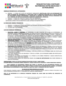 requisitos para contraer matrimonio entre mexicano y extranjeros