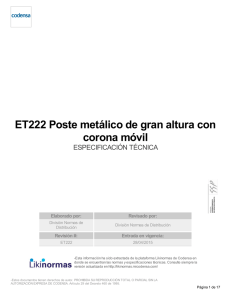 ET222 Poste metálico de gran altura con corona móvil