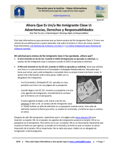 Ahora Que Es Un/a No Inmigrante Clase U