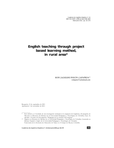 English teaching through project based learning method, in rural area*