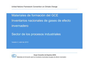 Materiales de formación del GCE Inventarios nacionales de gases