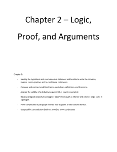 Chapter 2 (Logic, Proof, and Arguments) tasks and rubrics