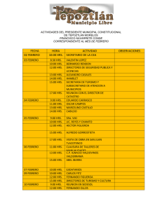 Agenda de Actividades - Febrero