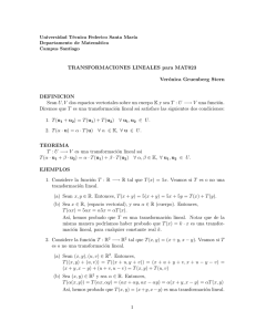 TRANSFORMACIONES LINEALES para MAT023 Verónica