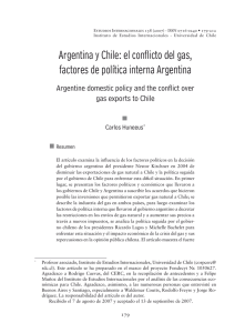 Argentina y Chile: el conflicto del gas, factores de política interna