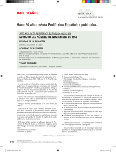 Hace 50 años «Acta Pediátrica Española» publicaba