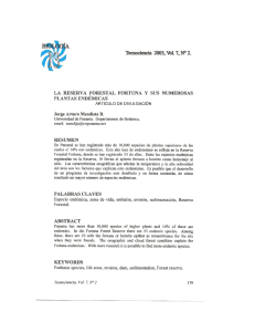 MENDIETA, J. La reserva forestal Fortuna y sus numerosas plantas