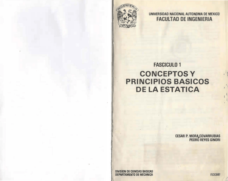 CONCEPTOS Y PRINCIPIOS BASICOS DE LA ESTATICA