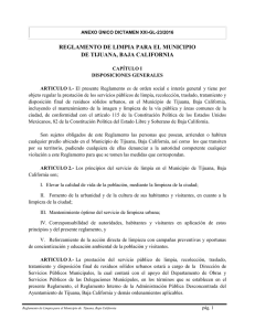 reglamento de limpia para el municipio de tijuana, baja california