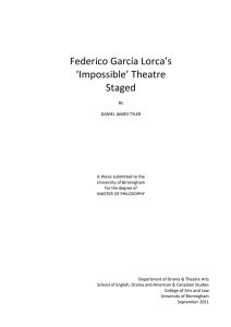 Federico García Lorca`s `Impossible` Theatre Staged