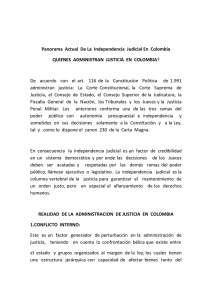Panorama Actual De La Independencia Judicial En Colombia