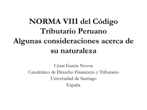 NORMA VIII del Código Tributario Peruano Algunas