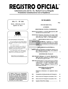 REGISTRO OFICIAL“ - Ministerio del Trabajo