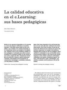 La calidad educativa en el e.Learning: sus bases pedagógicas