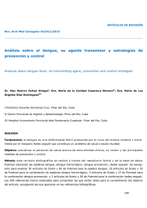 Análisis sobre el dengue, su agente transmisor y