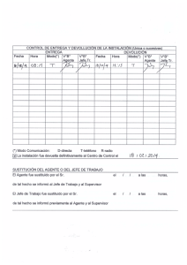 CONTROL DE ENTREGA Y DEVOLL ` DE LA !NSTALA Unica o