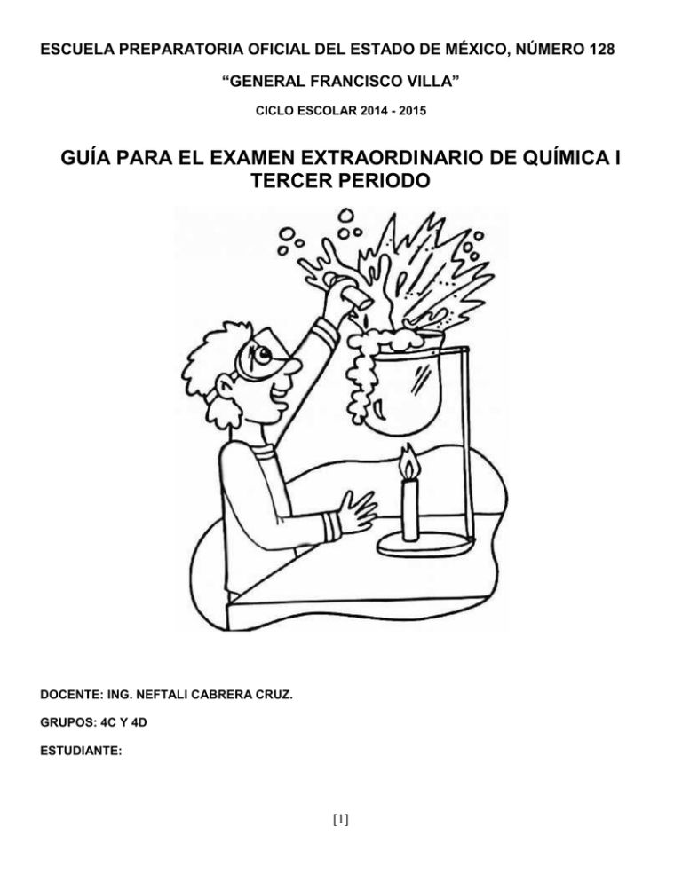 Guía Para El Examen Extraordinario De Química I Tercer