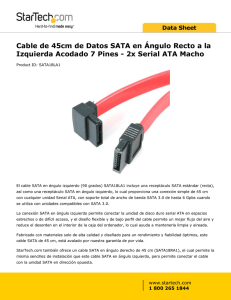 Cable de 45cm de Datos SATA en Ángulo Recto a la Izquierda