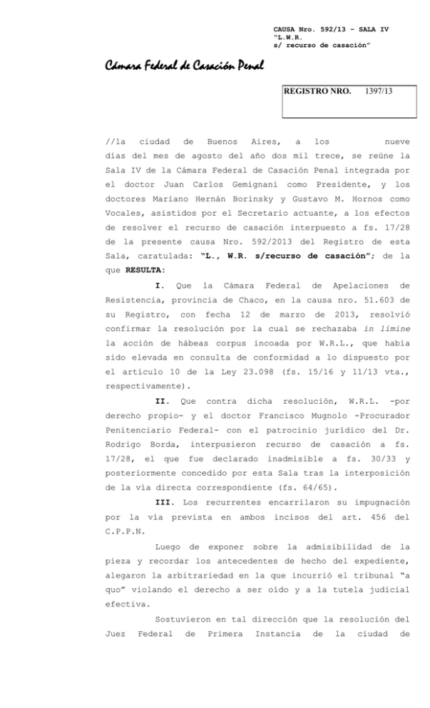 Cámara Federal De Casación Penal 6386