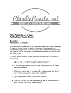 Taller Acabando con la Culpa Facilitado por Claudia Cuesta