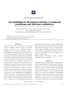 Susceptibilidad de Mycoplasma hominis y