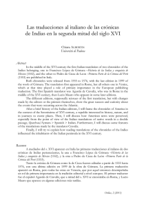 Las traducciones al italiano de las crónicas de Indias en la