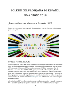 BoletíN Del PRoGRAMA De eSPAÑol No.4 otoÑo 2016