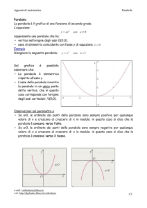 Appunti di matematica Parabola 1/3 Parabola La parabola è il