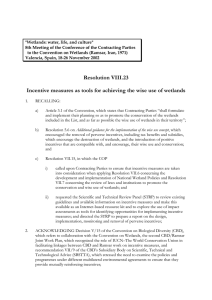 Resolution VIII.23 Incentive measures as tools for achieving the wise