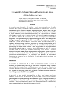 Evaluación de la corrosión atmosférica en cinco sitios de Cuernavaca