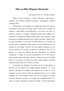 Misa en Rito Hispano-Mozárabe - Diocesis Orihuela