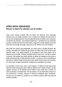 NÚRIA BEITIA HERNÁNDEZ Pensar (y decir) la relación
